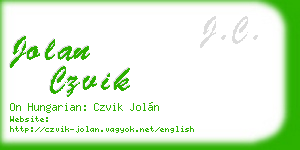 jolan czvik business card