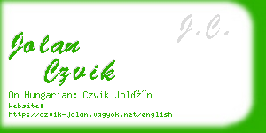 jolan czvik business card